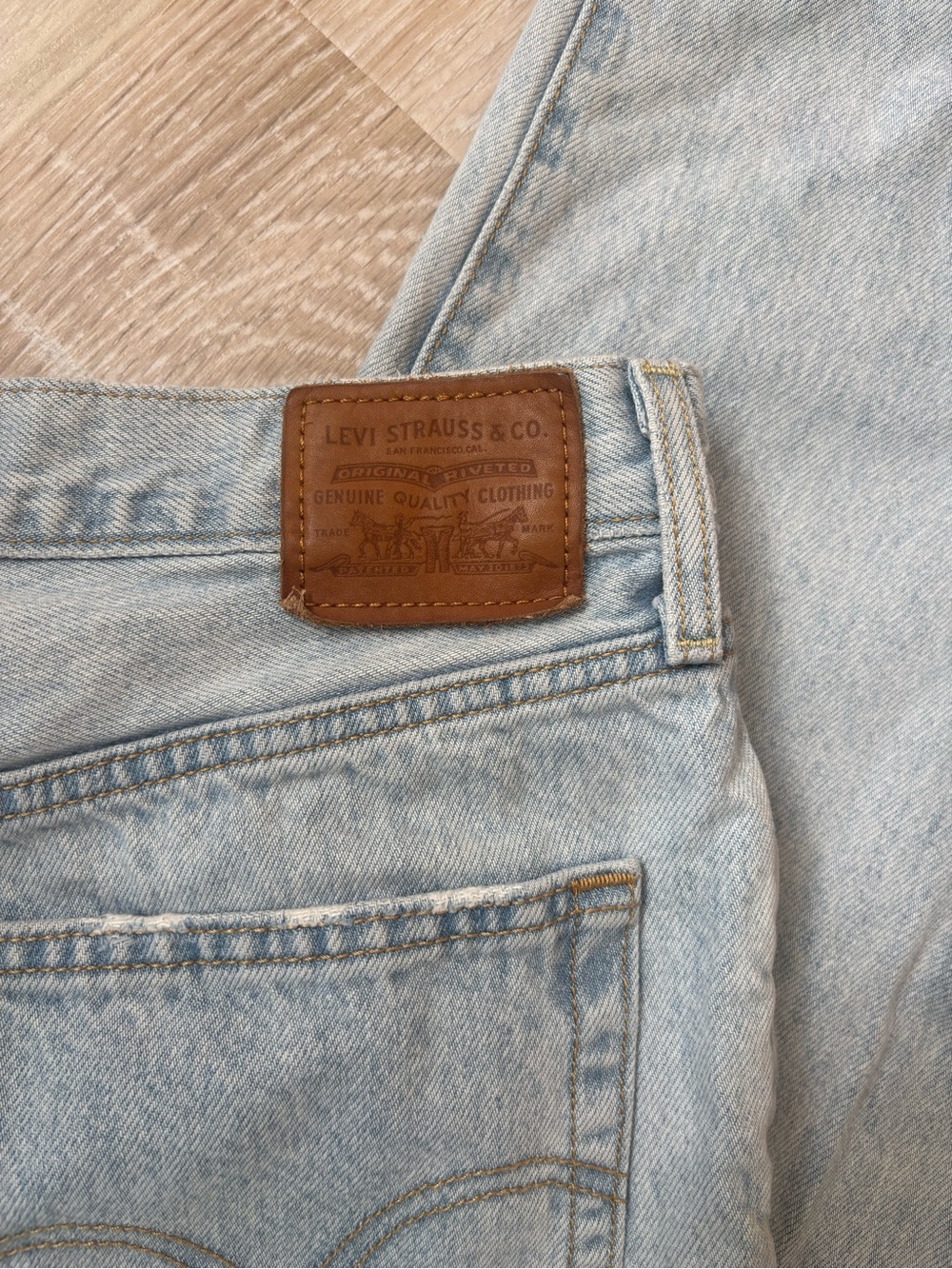 Levi's Light Blue High-Rise Straight Leg Jeans - Picture 6 of 7